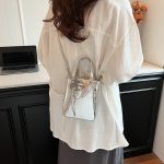 Women Fashion Casual Solid Color Love Pendant Bucket Shoulder Bag - Image 4