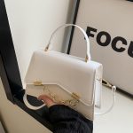 Women Fashion Retro Simple Solid Color Chain Small Square Shoulder Bag - Image 4