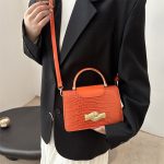 Women Fashion Solid Color Crocodile Metal Buckle Small Square Shoulder Bag - Image 4