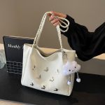Wholesale Women Fashion Solid Color Butterfly Decoration Large Capacity Tote Bag - Image 4
