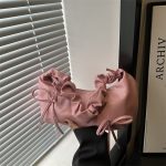 Fashion Design Pleated Solid Color Shoulder Strap Bow Shoulder Bag - Image 4