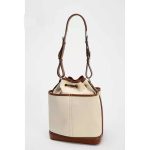 Wholesale Fashion Denim PU Stitching Bucket Bag - Image 4