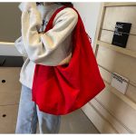 Wholesale Fashion Casual Solid Color Canvas Shoulder Bag - Image 4