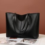 Wholesale Women Simple Solid Color Large Capacity Tote Bag - Image 2