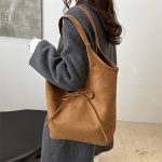 Wholesale Women Fashion Casual Solid Color Bowknot Frosted Tote Bag - Image 3
