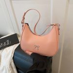 Wholesale Women Fashion Casual Solid Color Bowknot Decoration Shoulder Bag - Image 3