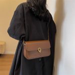 Wholesale Fashion Solid Color Flip Square Shoulder Bag - Image 4