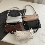 Wholesale Vintage Fashion Women Rivet Underarm Bag - Image 4