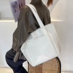 Wholesale Women Solid Color Large Capacity Shoulder Tote Bag - Image 4