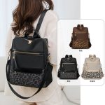 Lightweight Travel Multi-Use Leopard Schoolbag Large Capacity Casual Oxford Cloth Backpack - Image 5