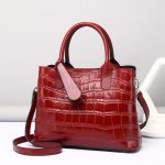Women Fashion Versatile Handbag Genuine Leather Crocodile Pattern Diana Bag - Image 4