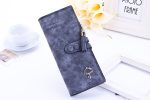 Women Long Zipper Wallet Multi-Function Clutch Frosted Purse - Image 4