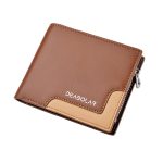 Wholesale Men'S Wallet Short Tri-Fold Pu Wallet Stitching Business Zipper Coin Purse Multi-Card Card Holder Coin Bag - Image 3