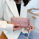 Feminine Fashion Sequin Mid Length Dinner Hand Wallet Coin Purse - Image 3