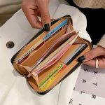 Women'S Fashion Stripe Mid Length Zip Coin Purse - Image 3