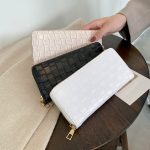 Women'S Fashion Pu Leather Indentation Small Check Large Capacity Coin Purse - Image 4