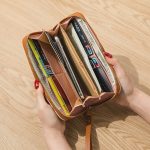 Wholesale Women Fashion Color Block Heart Stitching Tassel Zipper Long Purses - Image 5