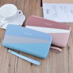 Wholesale Women Fashion Color Block Double Zipper Large Capacity Purses - Image 4