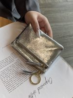 Women Fashion Simple Mini Crack Zipper Leather Purses - Image 3