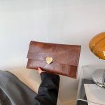 Women Fashion Rectangular Heart-Shaped Decorative Flap Cover Large Capacity Purses - Image 4