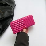 Women Fashion PU Large Capacity Zipper Rectangle Purses - Image 3