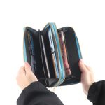 Women Fashion Simple Woven Zipper Long Purses - Image 4