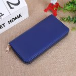 Women Fashion Solid Color Multi-Card Zipper Long Purses - Image 3