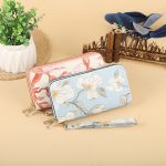 Wholesale Women Fashion Floral Embroidery Double Zipper Long Purses - Image 4