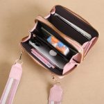 Wholesale Women Fashionable Multifunctional Flap Zipper Square Coin Purse Pendant Wide Side Shoulder Strap PU Crossbody Bag - Image 3