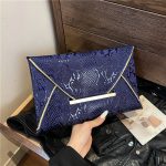 Women Fashion Creative Contrast Color Snakeskin Pattern Purses - Image 3