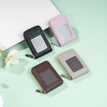 Women Fashion Solid Color Litchi Pattern Card Holder Coin Wallet