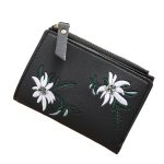 Women Mini Embroidered Zipper Wallet - Image 5