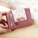 Leaf Women Clutch Tassel Pendant Wallet - Image 4