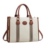 Women Fashion Casual Color Block Large Capacity Handbag