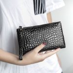 Women Fashion Solid Color Crocodile Pattern Coin Wallet - Image 4