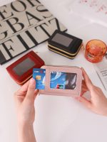 Women Fashion Multi-Card Double-Layer Zipper Transparent Window Large Capacity Wallet - Image 4