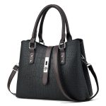 Wholesale Women Fashion Color Contrast Crocodile Pattern Handbag