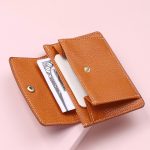 Women Basic Buckle Design Multilayer Solid Color PU Wallet - Image 4