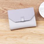 Women Basic Folding Buckle Design Color Blocking PU Wallet - Image 5