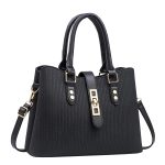 Wholesale Women Fashion Casual Solid Color Vertical Stripes Large Capacity Handbag