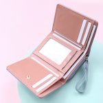 Women Basic Zipper Buckle Folding Design PU Wallet - Image 4