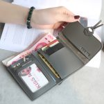 Women Fashion Solid Color Retro Tri-Fold Compact Wallet - Image 5