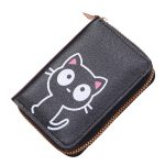 Women Fashion Black Print Pattern Compact Zipper Wallet - Image 5