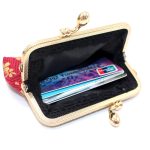 Women Fashion Zipper Buckle Fabric Japanese Style Coin Clip Compact Wallet - Image 3