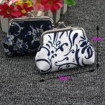 Women Fashion Buckle Vintage Blue And White Porcelain Canvas Mini Compact Wallet - Image 5