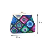 Women Fashion Abstract Art Print Retro Clip Compact Wallet - Image 5