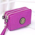 Women Fashion Casual Solid Color Zipper Nylon Wallets - Image 4