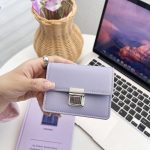 Women Simple Portable Flap Metal Buckle Mini Wallet - Image 4