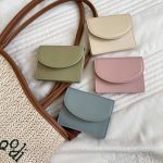 Women Fashion Simple Solid Color Flap Mini Wallet
