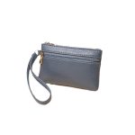Fashion Solid Color Litchi Double Zip Wallet - Image 5